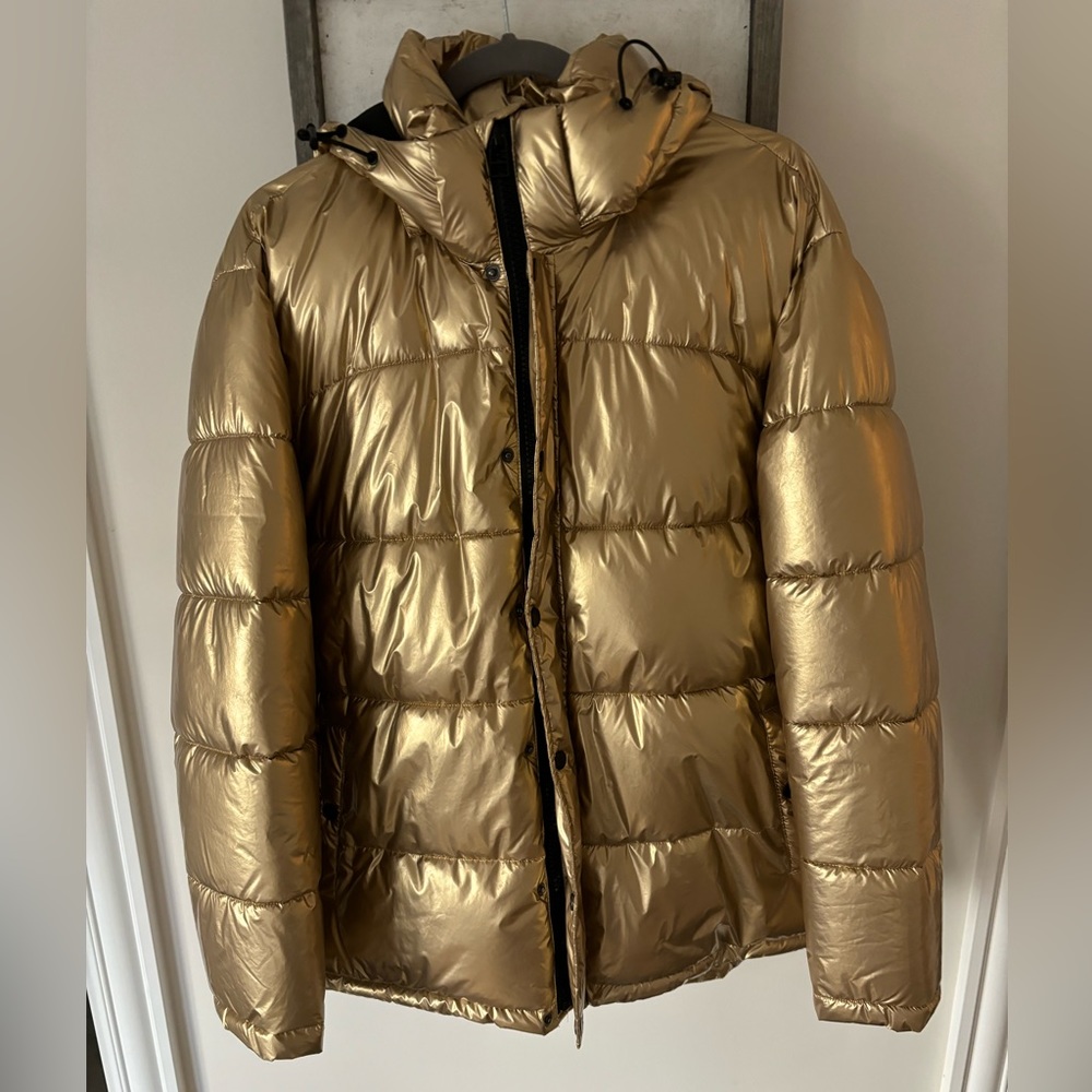 Metallic Gold Bagatelle Sport Water Resistant Puffer Jacket